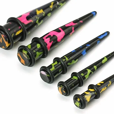 Piercing Ecarteur Acrylique Camouflage Noir