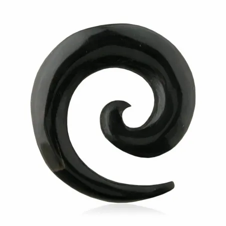 Piercing Ecarteur Oreille Organique Spirale Bois de Buffle