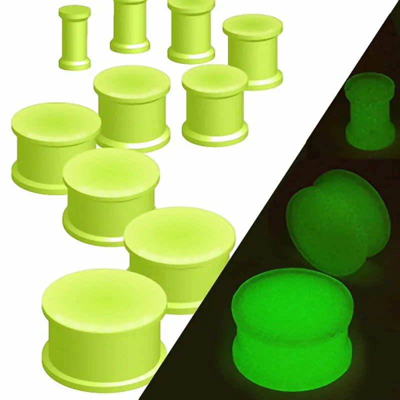 Piercing Plug Oreille Silicone Flexible Glow in the dark