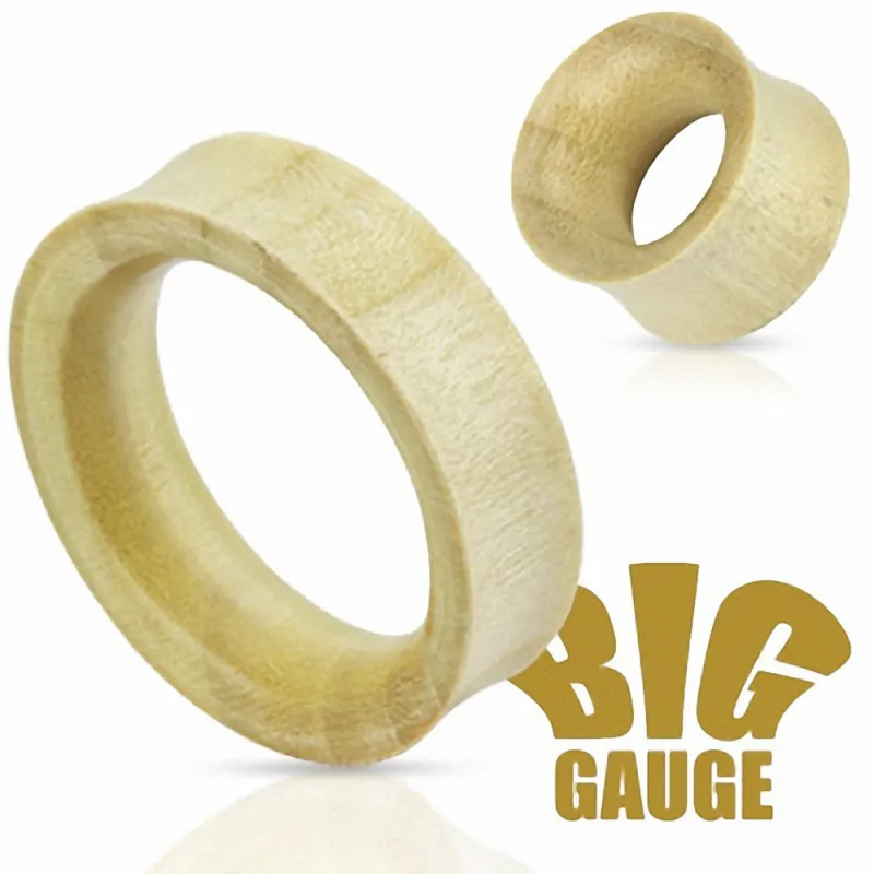 Piercing Plug Organique en Bois de Crocodile Blanc