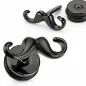 Faux Piercing oreille Plug moustache noir