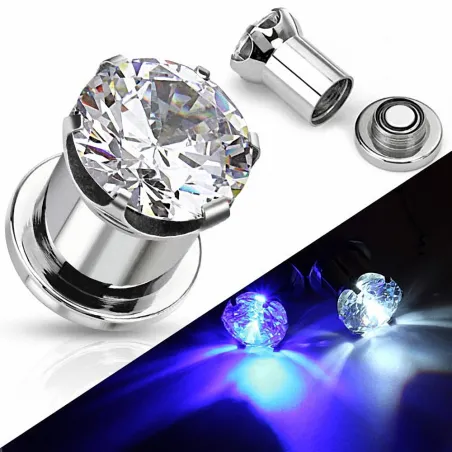 Piercing plug lumineux