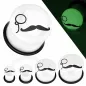 Piercing plug glow in the dark moustache