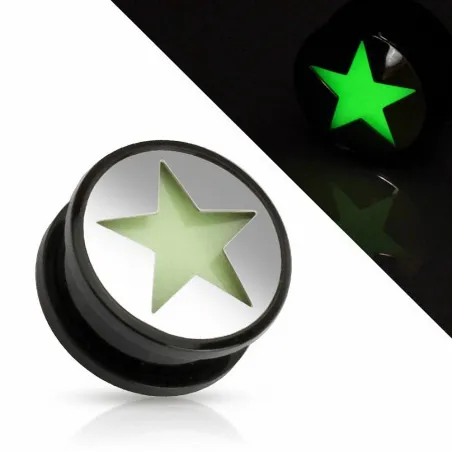 Piercing plug étoile Glow in the dark