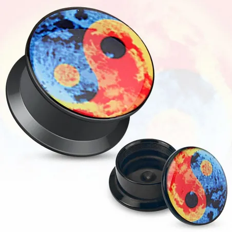 Piercing plug acrylique Yin Yang