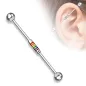 Piercing industriel oreille rainbow