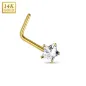 Piercing nez Or jaune 14 carats étoile tige en L