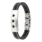 Bracelet caoutchouc et acier inoxydable - Etoiles