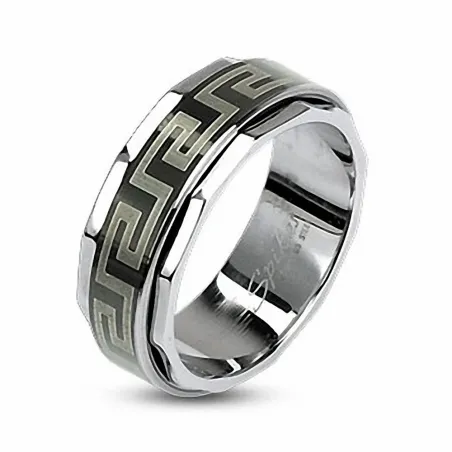 Bague tournante Labyrinthe Noir 