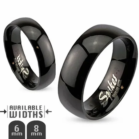 Bague acier inoxydable Noire Brillante 