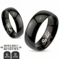 Bague acier inoxydable Noire Brillante