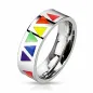 Bague Femme en acier Gay Pride Triangles Rainbow