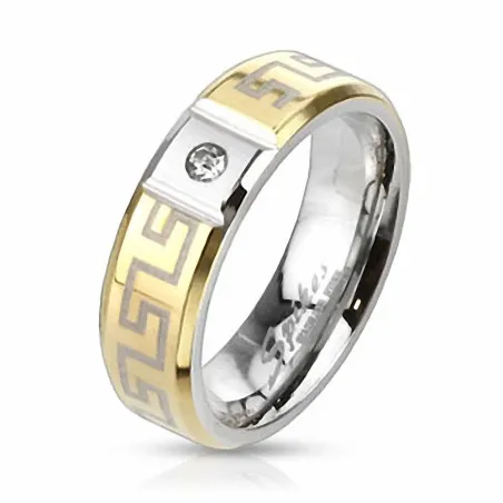 Bague Femme en Acier Inoxydable Labyrinthe Doré