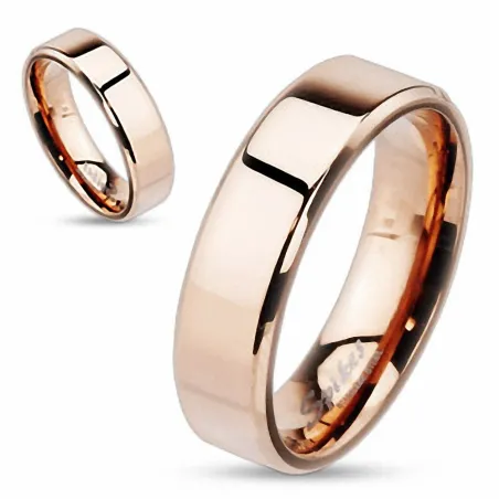 Bague en acier inoxydable Or Rosé IP - Bague homme et femme 