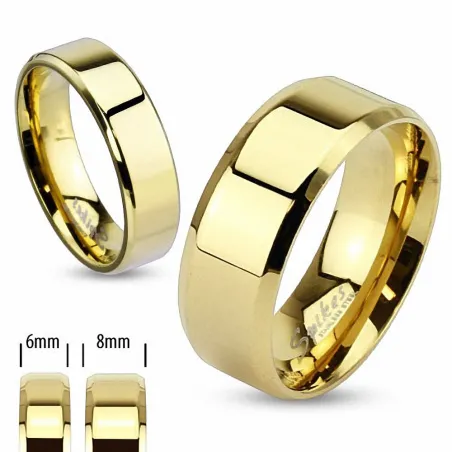 Bague en acier inoxydable Dorée IP - Bague homme et femme