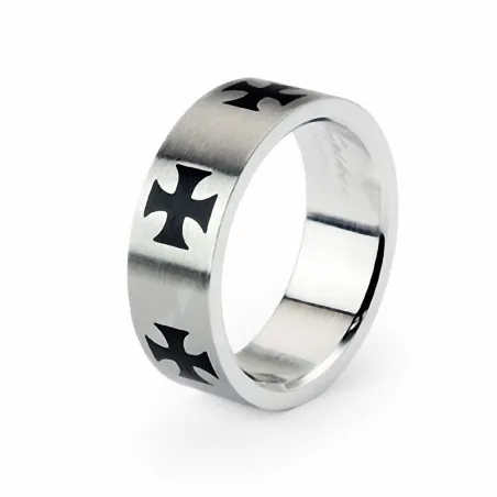 Bague homme croix celtique noire