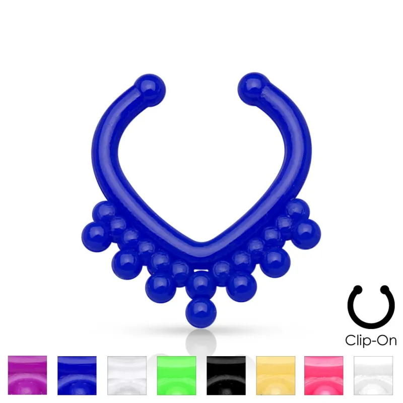 Faux piercing septum triangle perles