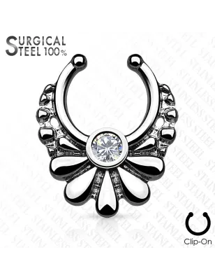 Faux piercing septum fleur