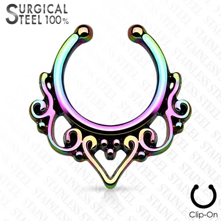 Faux piercing septum tribal