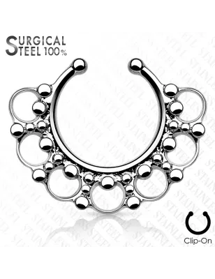 Faux piercing septum cercles perles