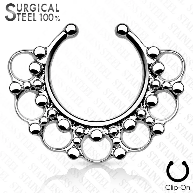 Faux piercing septum cercles perles