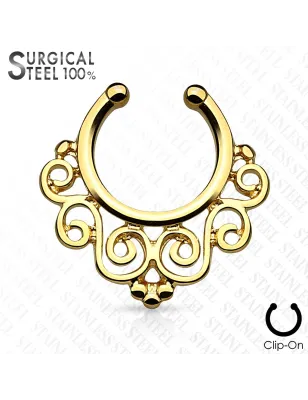 Faux piercing septum floral