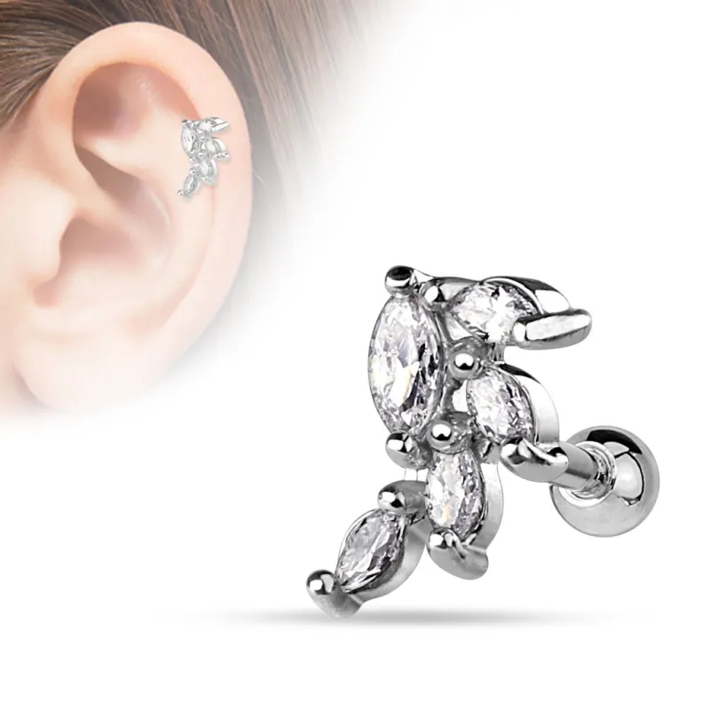 Piercing oreille cartilage fleur de vigne