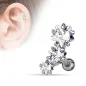 Piercing oreille cartilage triple étoiles blanc