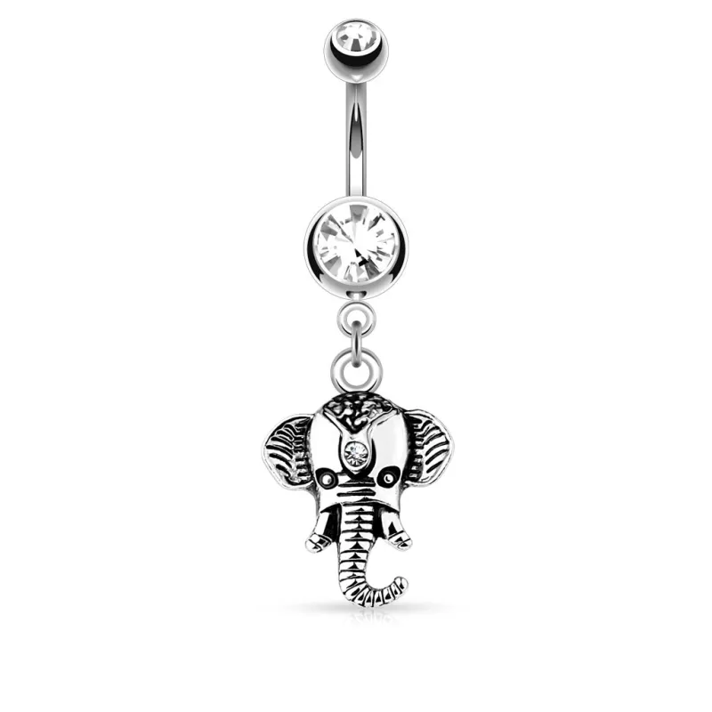 Piercing nombril pendentif éléphant