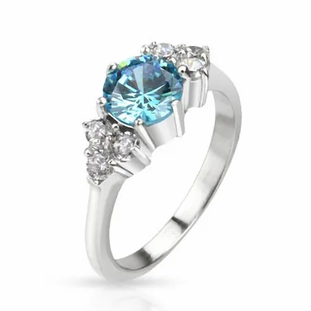 Bague acier inoxydable turquoise