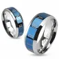 Bague acier inoxydable Chiffre Romain Bleu