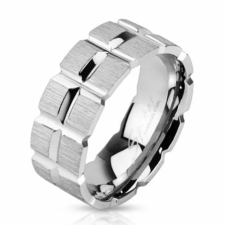 Bague homme acier mat