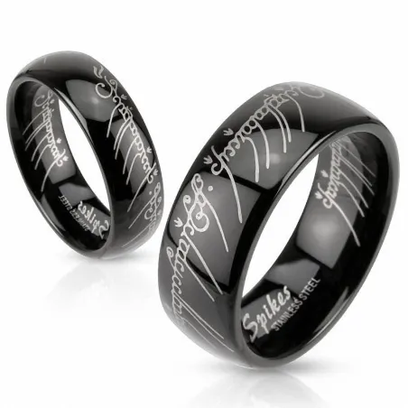 Bague homme acier noir Lord