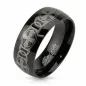 Bague homme acier noir croix enchaînées