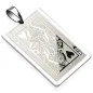 Pendentif Carte Dame de Coeur acier inoxydable