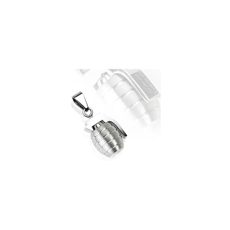 Pendentif "Grenade" acier inoxydable