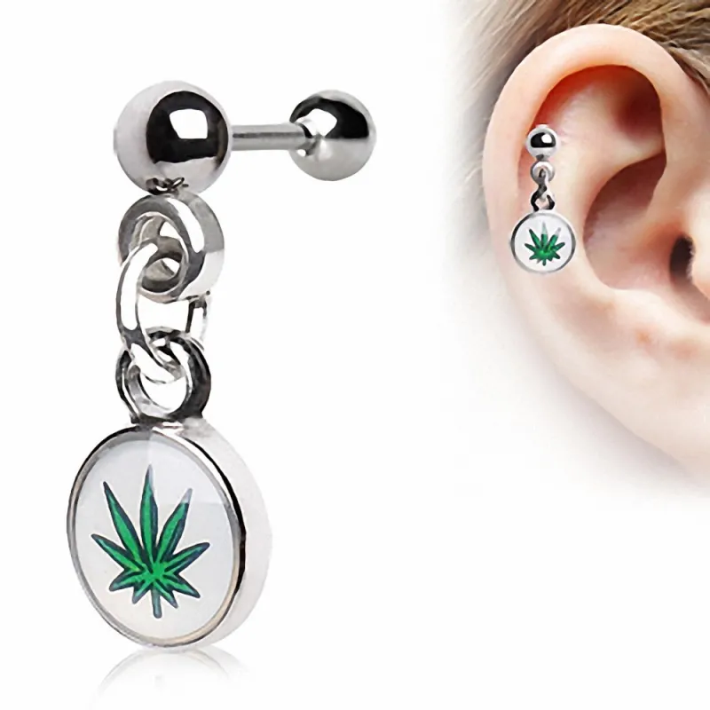 Piercing oreille Helix Cartilage Cannabis