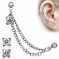 Double Piercing Cartilage Oreille Fleur