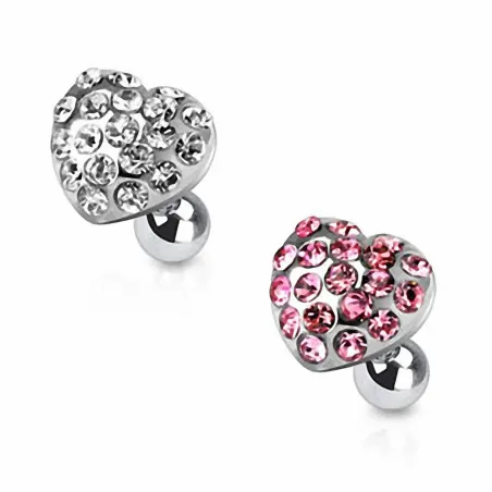 Piercing cartilage coeur strass