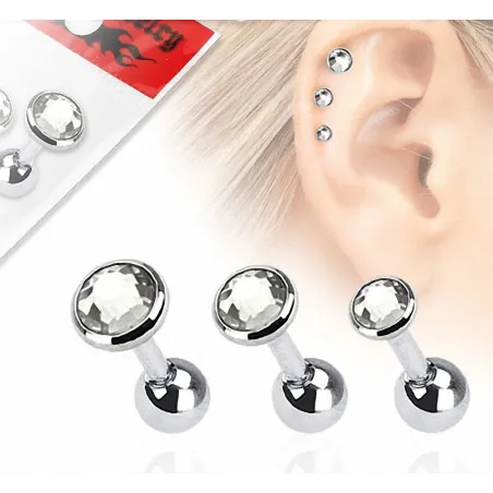 Lot de 3 piercing hélix strass