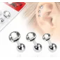 Lot de 3 Piercing oreille hélix strass