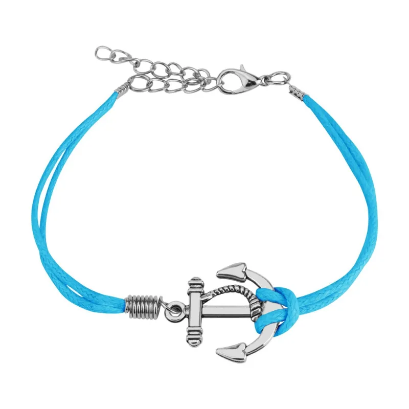 Bracelet similicuir petite ancre marine