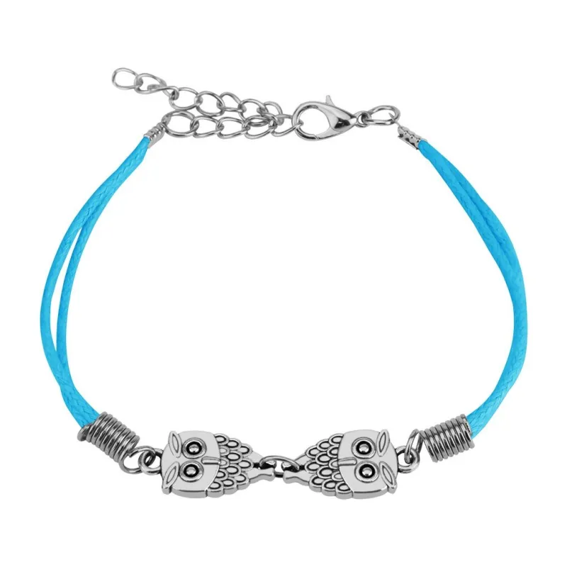 Bracelet similicuir hiboux