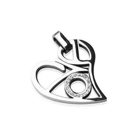 Pendentif Coeur "Love" avec Gemmes