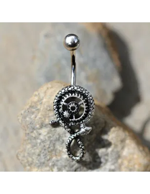 Piercing nombril Steampunk serpent