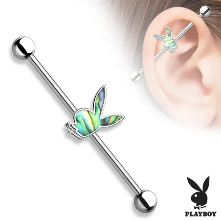 Piercing industriel Playboy nacre d'ormeau