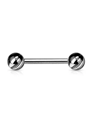 Piercing langue boules multicolores