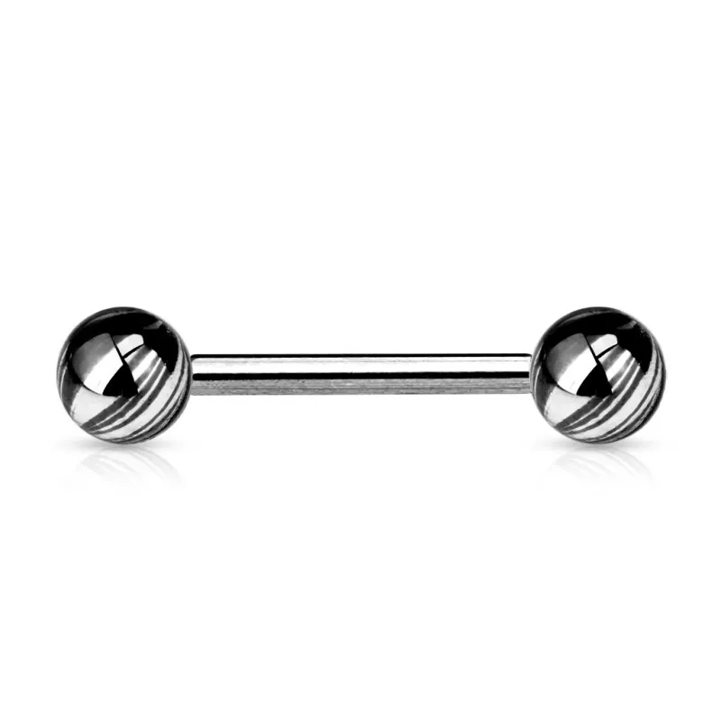 Piercing langue boules multicolores