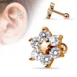 Piercing oreille cartilage fleur or rose