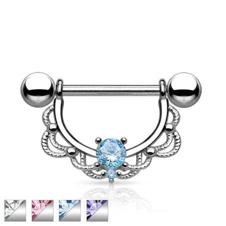 Piercing téton filigrane strass